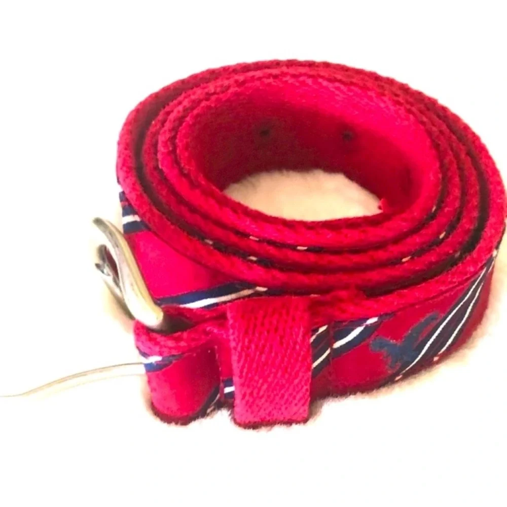 Vintage Red Nautical Belt Americans Eagle Outfitters with Silver D ring - Picture 3 of 8